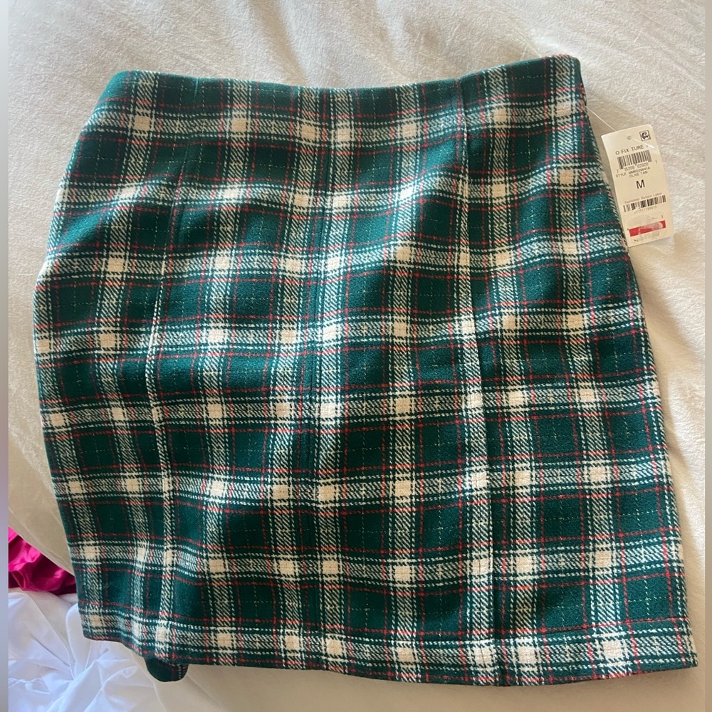 NWT And Now This Plaid Green Miniskirt